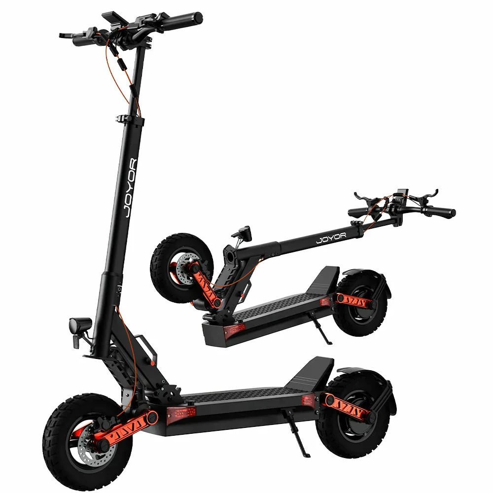 JOYOR S5-Z foldable electric scooter in compact folded position