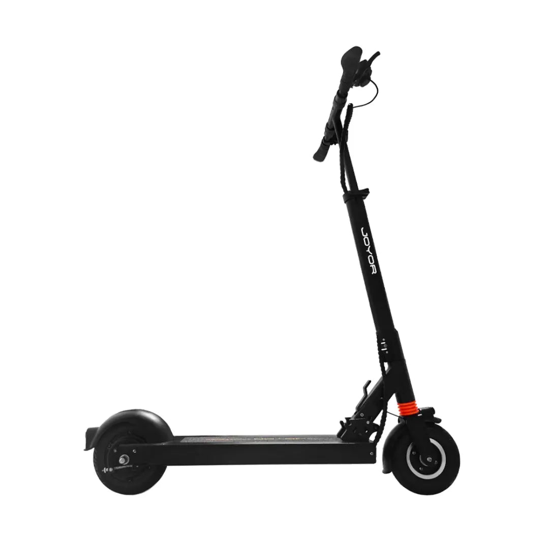 JOYOR F5 e-scooter rear side view, lightweight aluminum foldable frame