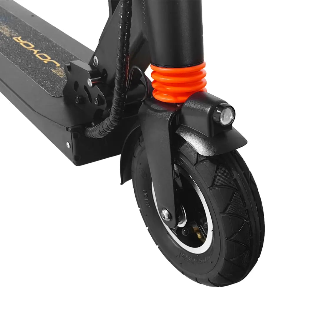 JOYOR F5 electric scooter folding stem and front suspension display