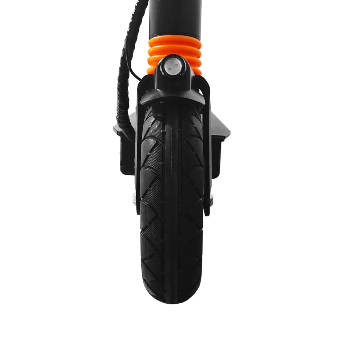 JOYOR F5 electric scooter front 8-inch pneumatic tire close-up shot