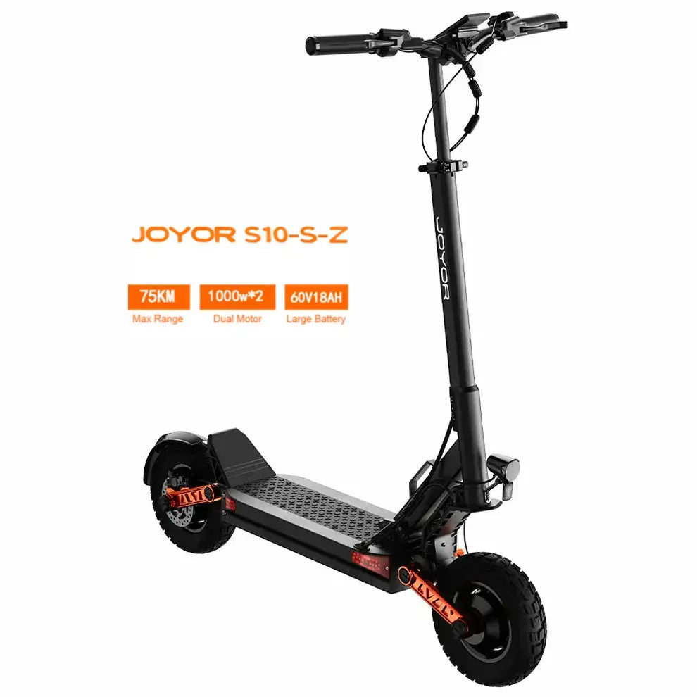 JOYOR S10-S-Z electric scooter with dual 1000W motors, 60V 18Ah battery, 75km range
