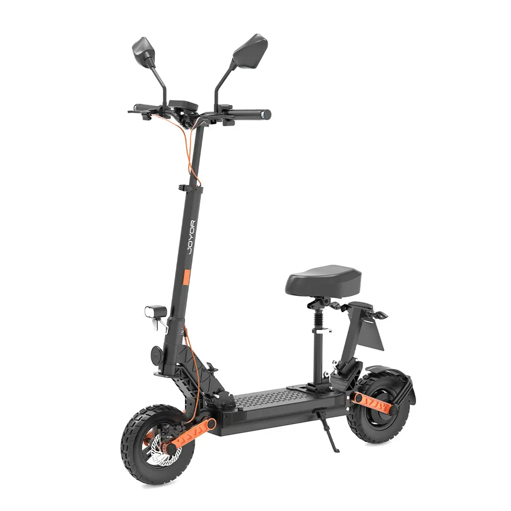 JOYOR S8E e-scooter side view, foldable body with seat