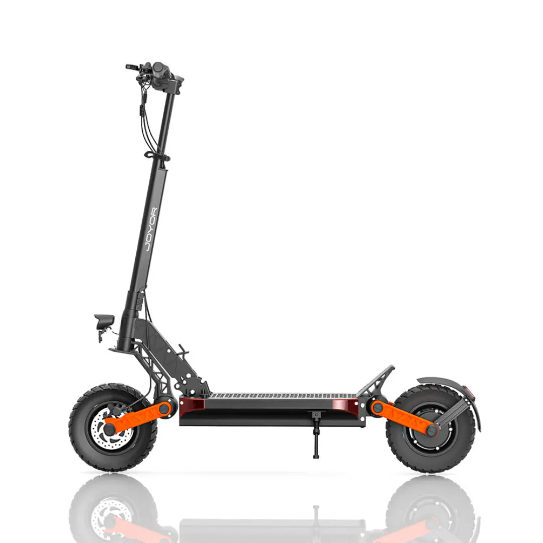 JOYOR S8-S-Z e-scooter side view, foldable aluminum frame