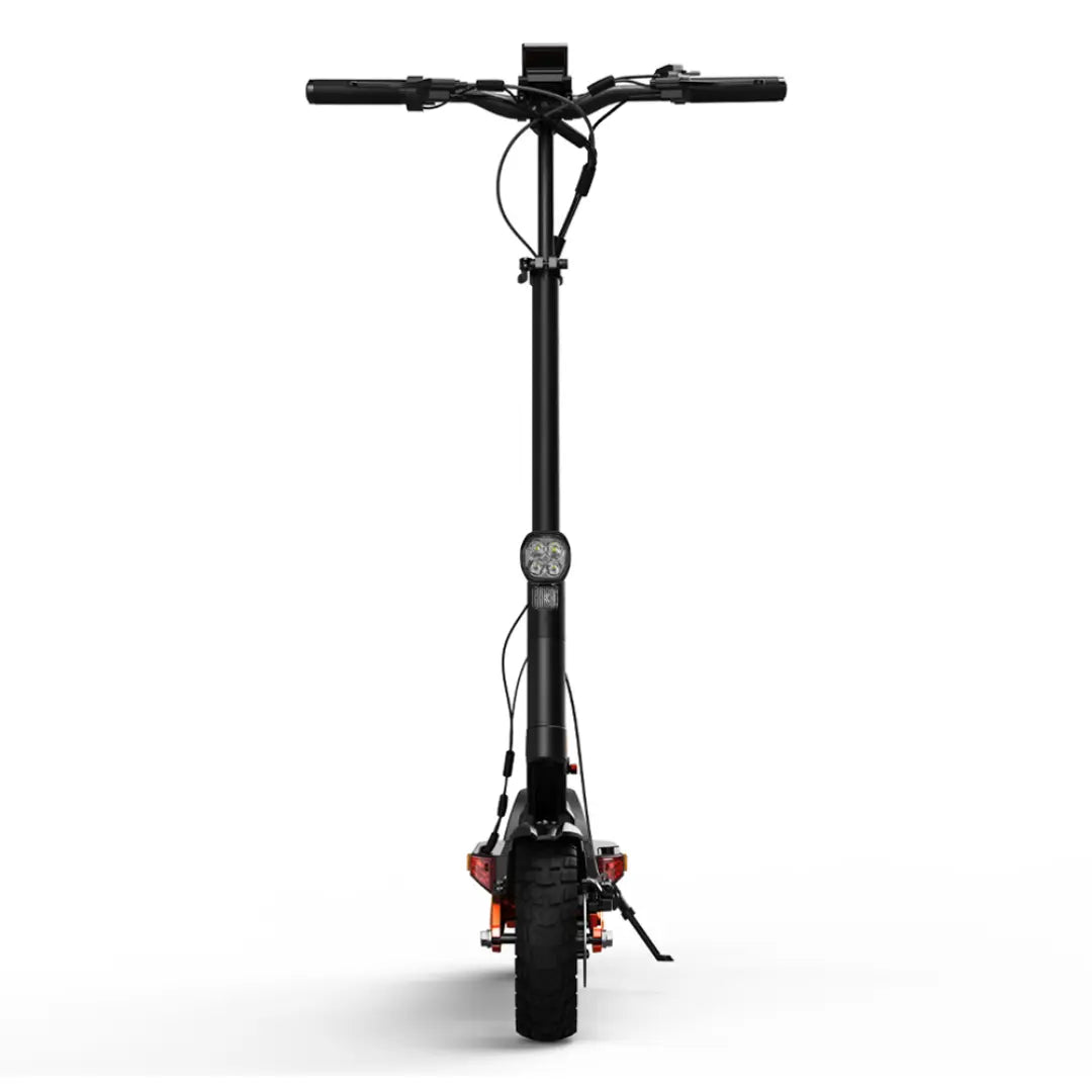 JOYOR T-PRO electric scooter straight front view with front LED headlight