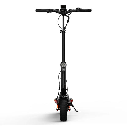 JOYOR T-PRO electric scooter straight front view with front LED headlight