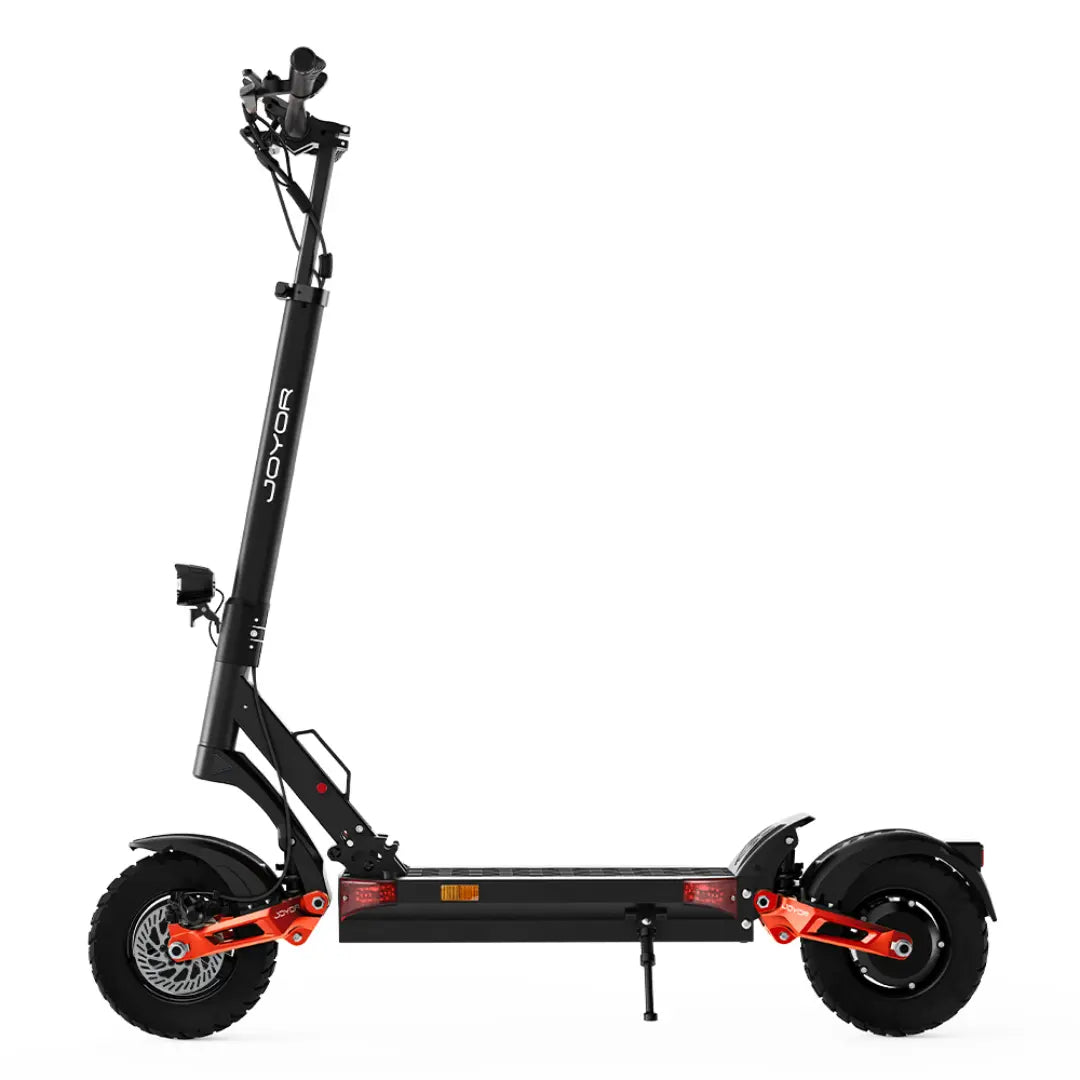JOYOR T-PRO electric scooter side view with dual motor off-road build