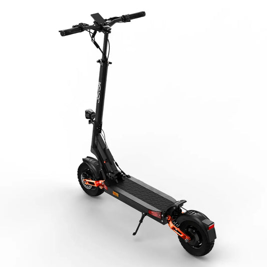 JOYOR T-PRO e-scooter rear side view, aluminum alloy foldable frame