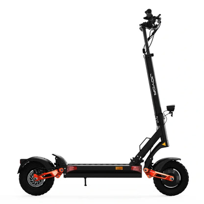 JOYOR T10 scooter full side profile with dual hydraulic suspension