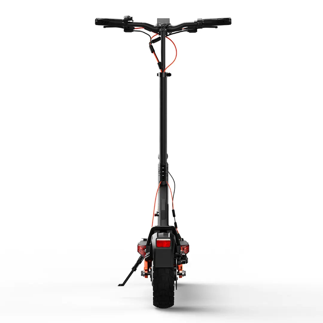 JOYOR T6 scooter rear vertical view on white background