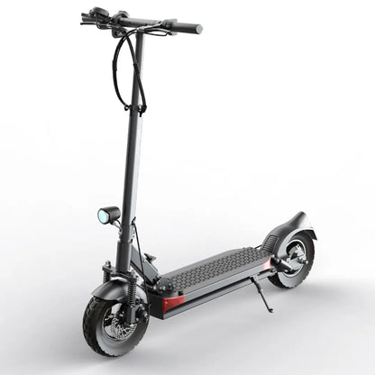 JOYOR Y6-S electric scooter front side view with front & rear disc brakes