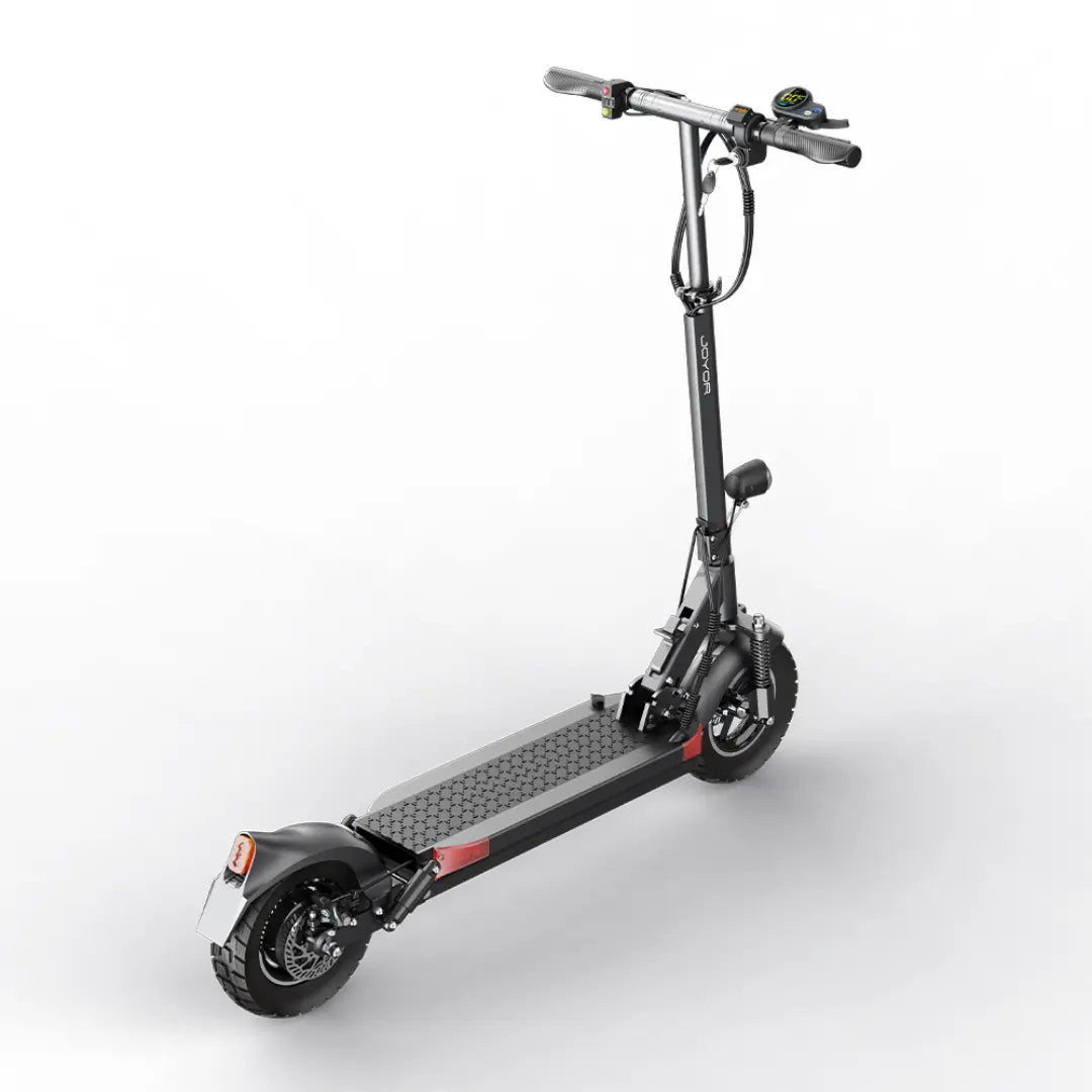 JOYOR Y6-S e-scooter rear side view, lightweight aluminum frame