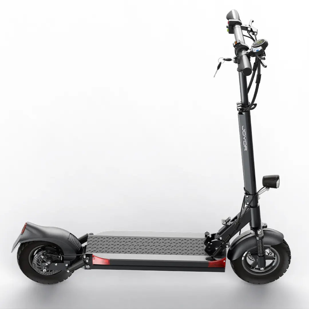 JOYOR Y6-S scooter side view, compact foldable frame for daily commute
