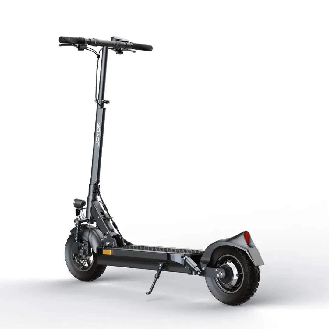 JOYOR Y8-S e-scooter rear side view, front & rear dual suspension