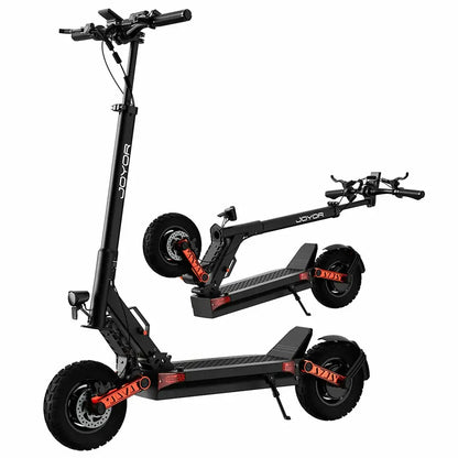 JOYOR S10-S-Z scooter unfolded and folded structure display