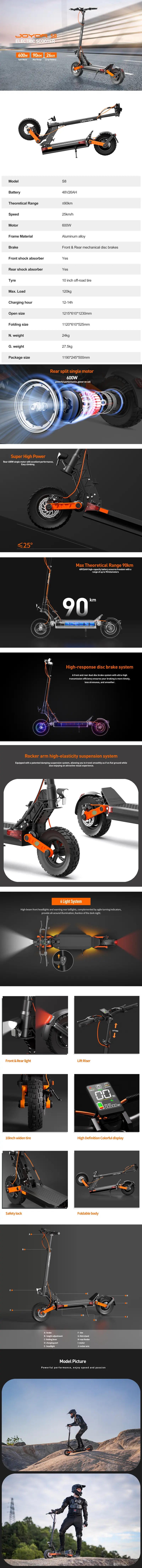 JOYOR S8 electric scooter features and specs overview