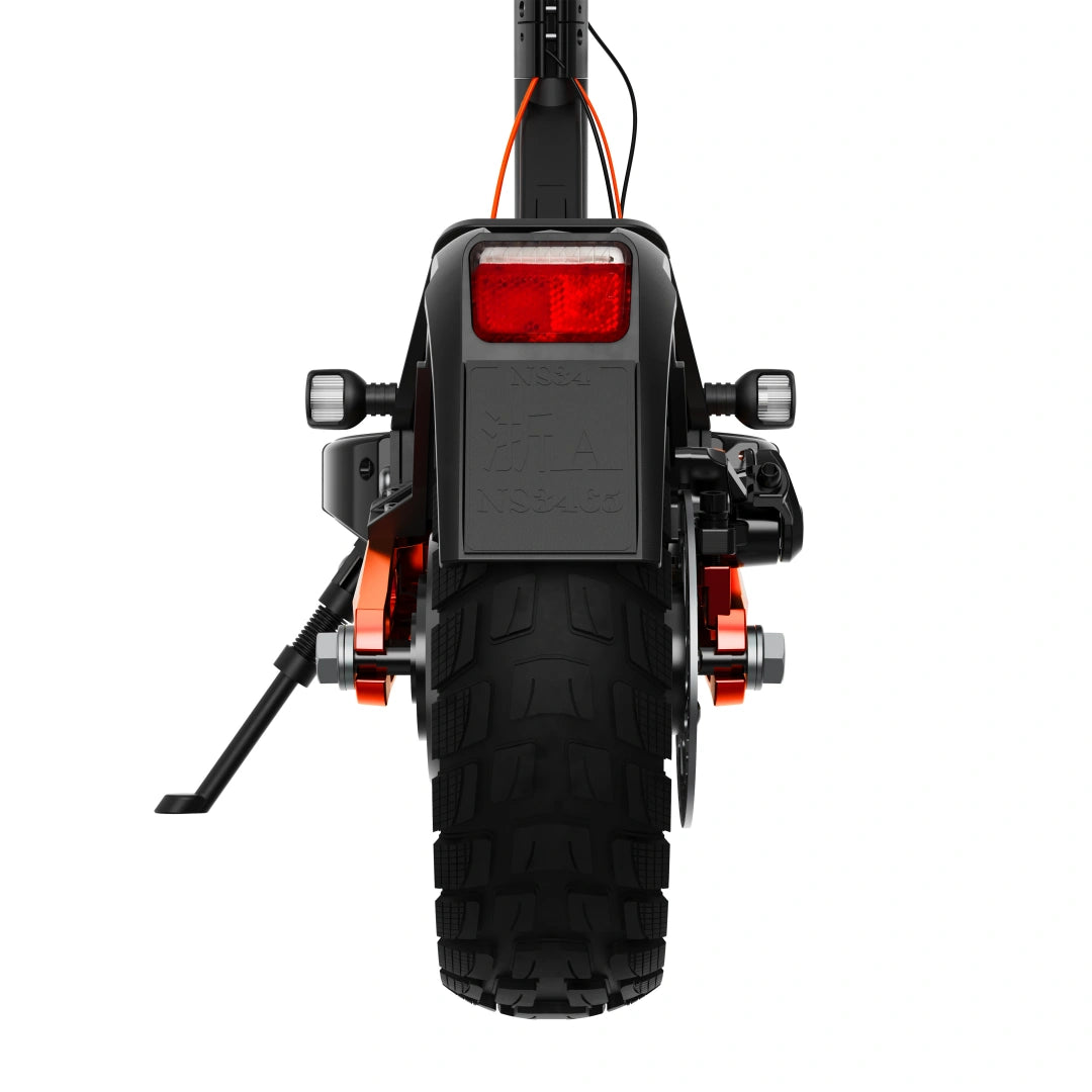 JOYOR T6E scooter rear taillight and fender detail view