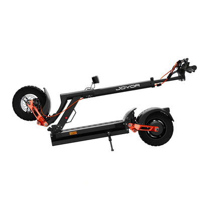 JOYOR T6E electric scooter fully folded compact storage view