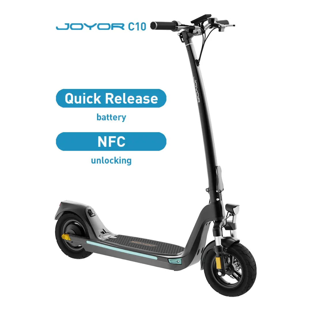 JOYOR C10 electric scooter with NFC unlock and quick release battery